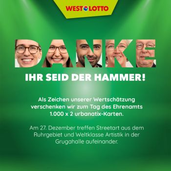 2.000 x 2 Tickets für Engagierte in NRW – WestLotto & lagfa NRW